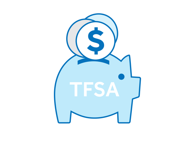 An illustration of money going in a TFSA piggy bank.